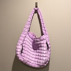 Free People Quilted Carryall Bag in Lilac